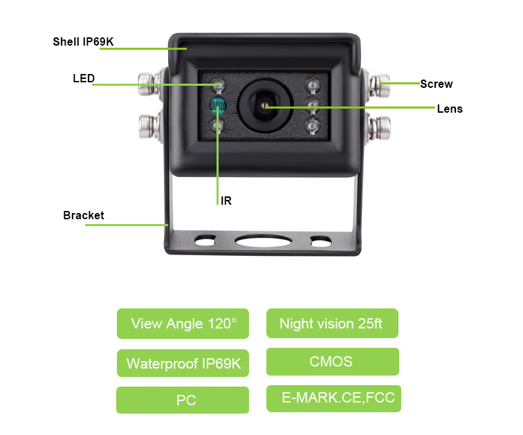 1/3 NVP Sony Sensor backup camera waterproof for excavator