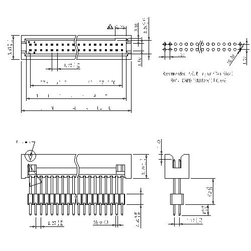 1.27 mm Box Header180°H=5.7Add Housing 