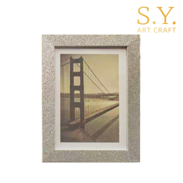 Premium Shimmering Silver Glitter Photo Frame