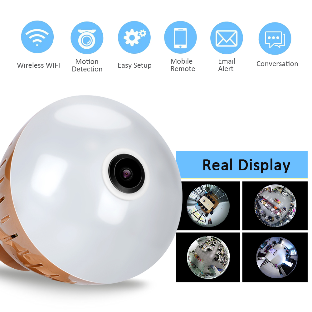 Full HD 1080P Home WiFi Camera 360 Degree Panoramic Wireless Security IP Camera Wireless CCTV Camera 2.4GHz WiFi