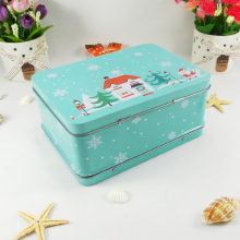manufacture lunch box rectangular handle tin can