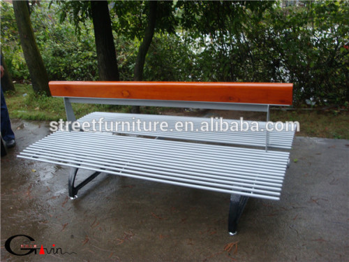 Wrought iron metal garden bench tubular steel outdoor furniture