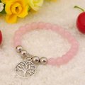 Pendentifs en alliage bracelet de quartz rose naturel