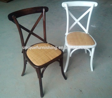 Wood Rental Wedding Cross back bar chair