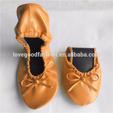2015 pu leather foldable shoes for women