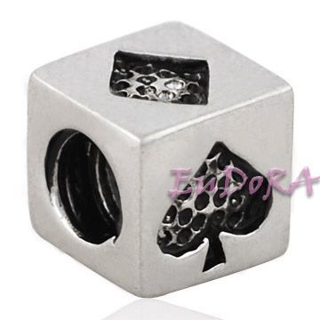 Popular Alloy Birthstone Charm Beads With Rhodium/silver Plated