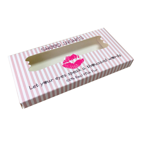 Cardboard False Eyelash Box With Clear PVC Window