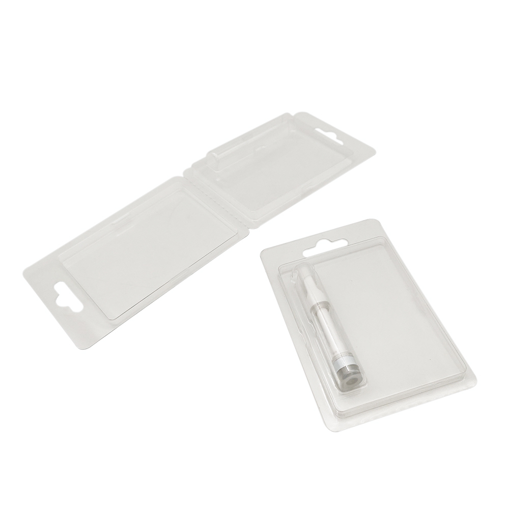 In Stock Clear PVC PET Plastic 1ml Vape Cartridge Blister Packaging Clamshell