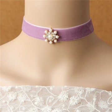 MYLOVE purple lace necklace short chain necklace wholesale MLJL59