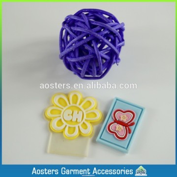 Lovely rubber label children's clothing plastic label tag rubber brand patch label