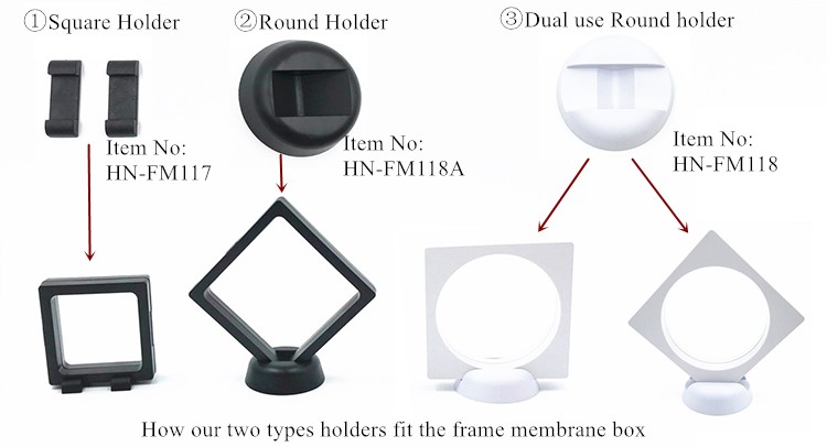 Kotak pengepakan permata petak gem 9x11x2cm frame plastik