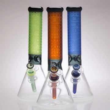 Royal Fashion Crystal Beaker Kaca Bongs dengan Pola Ukir