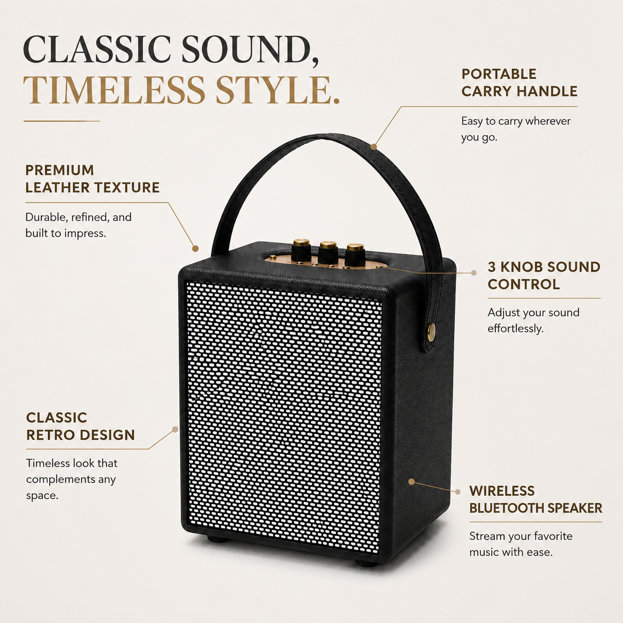 Taşınabilir deri hoparlör Portable leather speaker