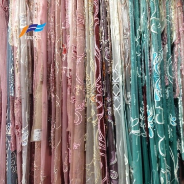 Voile Embroidery 100% Polyester Sound Proof Curtain