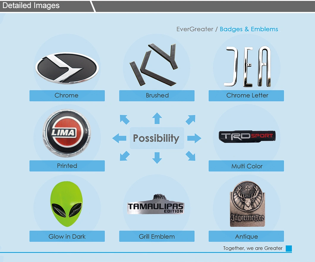 Customized Chrome Car Emblem Badges with ISO/Ts16949 Certified