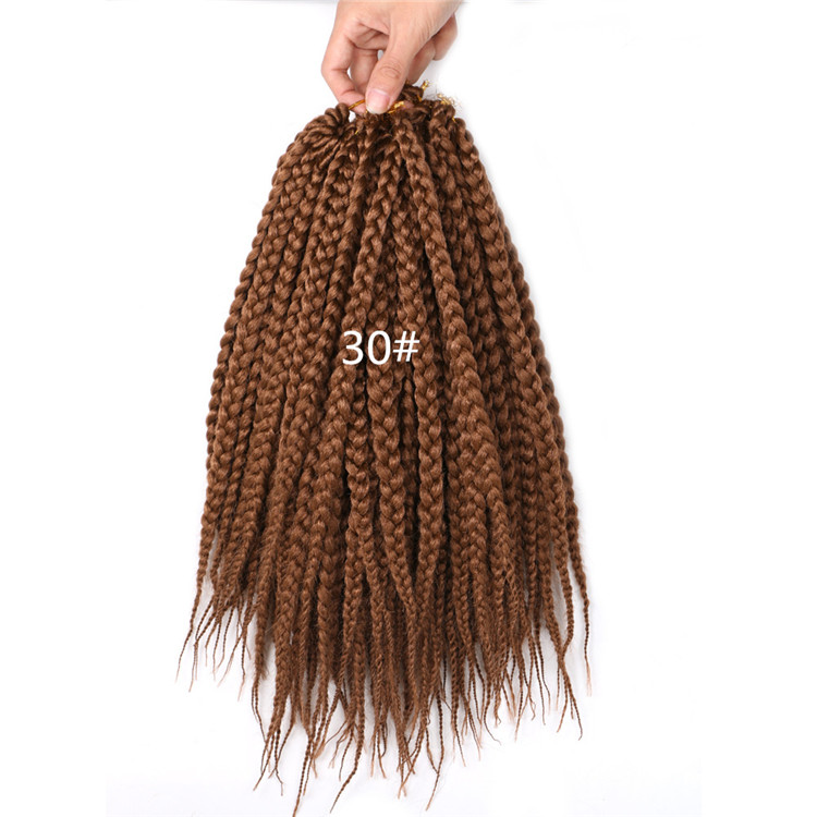 Classic Thick Box Braids Crochet Hair Preloop Braiding Hair Synthetic Extension 14inch Bob Braids