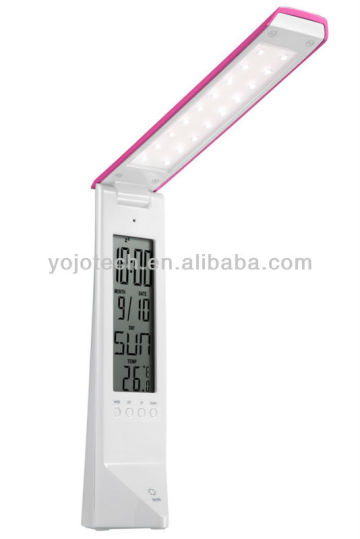 Foldable reading lamps with clock