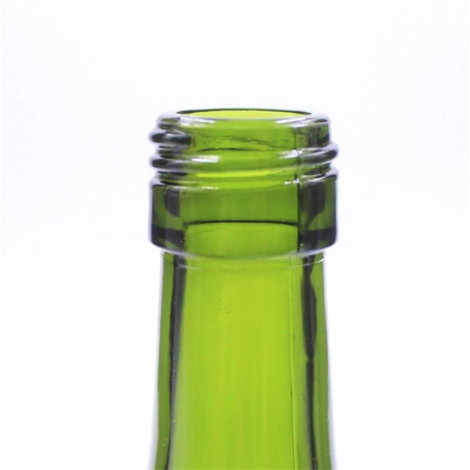 Antique Green Glass Wine Bottle with Aluminum Screw Cap