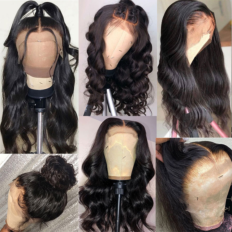 Transparent 100% Brazilian Hair HD 13X4 Lace Front Wig, Natural Human Hair Wigs For Black Women, 360 Lace Front Raw Wig