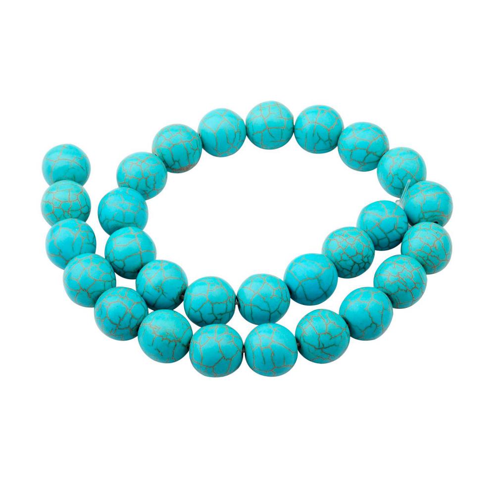 Perles rondes en cristal turquoise naturelles en vrac de 14MM pour la fabrication de bijoux