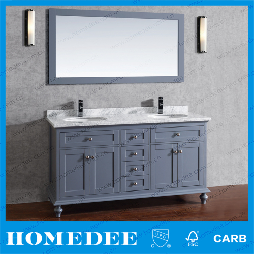 60" putih Carrara marmer kamar mandi Vanity kamar mandi Vanity pabrik