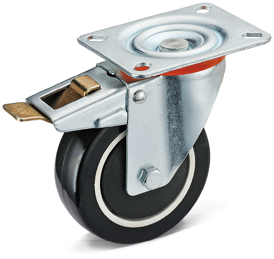 PU Flat Plate Swivel Caster