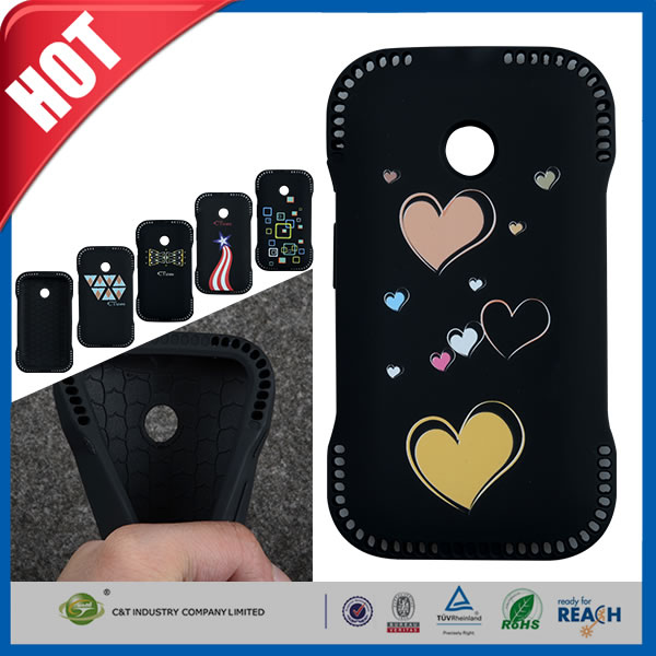 C&T High Impact Heart-Shaped Pattern TPU Gel Case for Motorola Moto E Xt1021