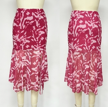 Floral Midi Skirt In Pink