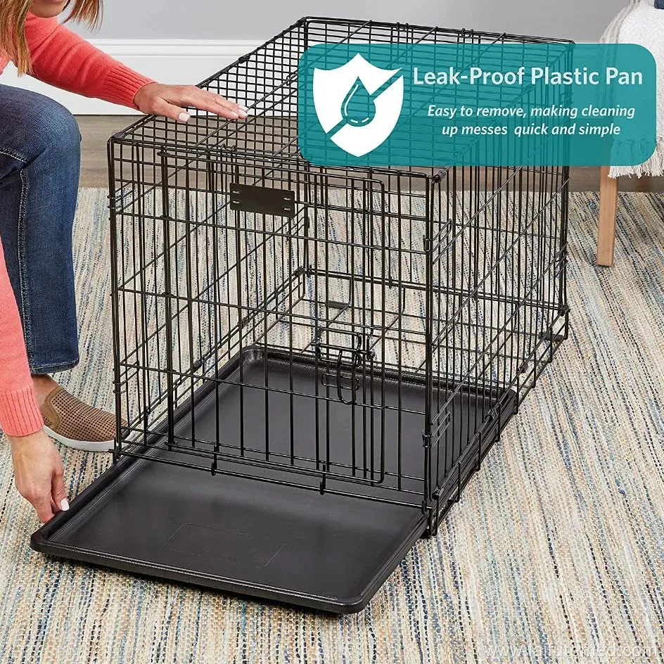 Collapsible Double Doors 18 Inch Tray Dog Crate for Pet Traveler