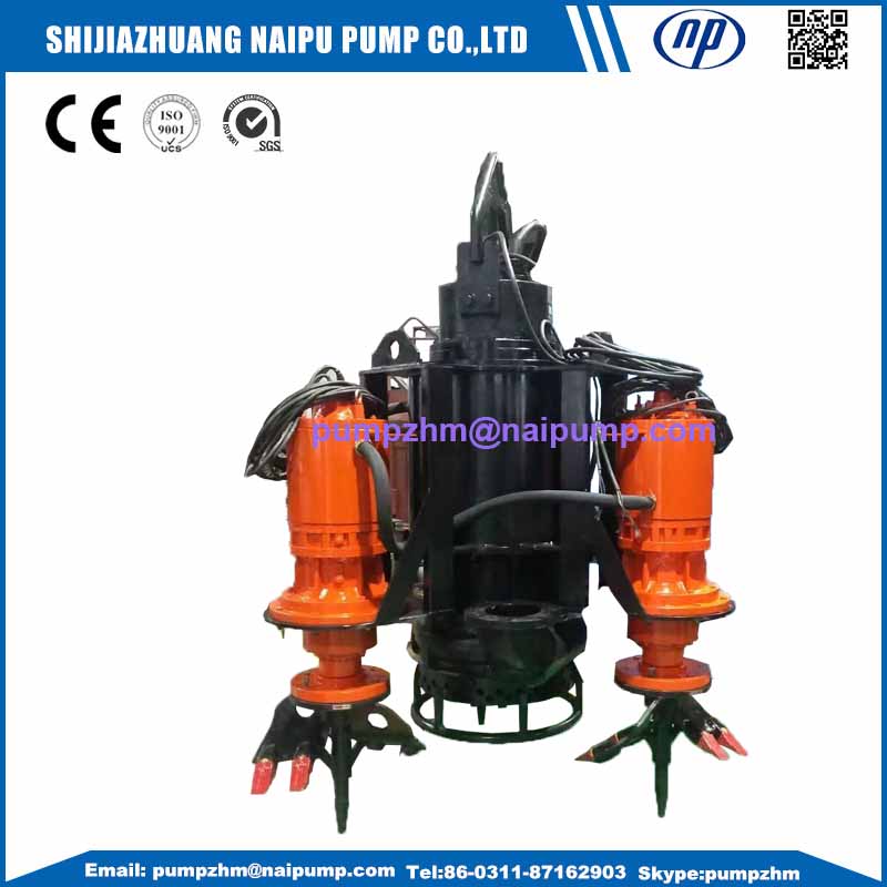 Submersible slurry pump with stirrer