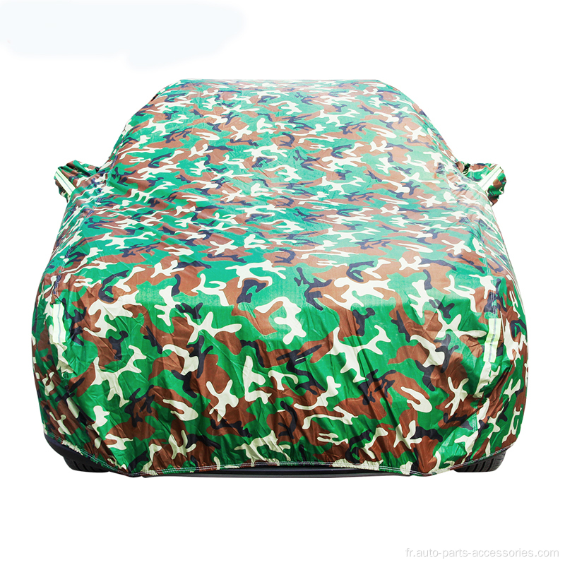 Camouflage 190T Couverture de voiture portable avec fermeture éclair