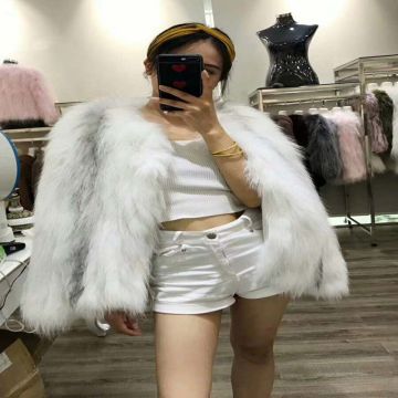 YRC094 New Fashion Women Winter Real Fox Fur Coat Knitted Fox Fur overcoat YR FUR