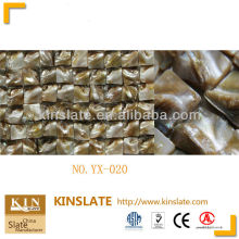 shell mosaic tile on bathroom