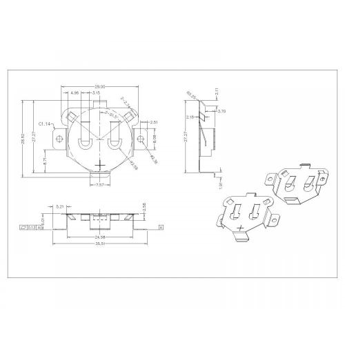 Clipe de célula BS-S-Si-R-11740 SM Coin Cell