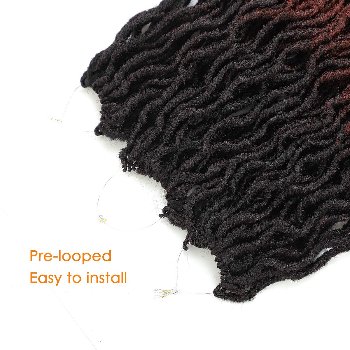 Gypsy Locs Wavy Nu Gypsy Faux Locs Crochet Hair Extensions Gypsy Locks Solid And Ombre Color Synthetic Hair For Braiding 18 Inch