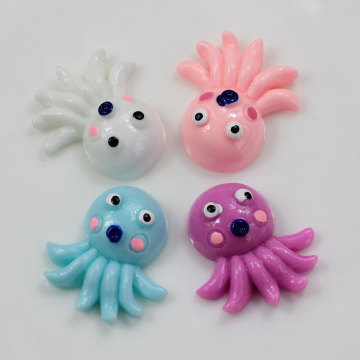 Kawaii Octopuses Shape Sea Animal Artificial Resin Crafts Making Flat Back Beads Home Event Decoration Accessories