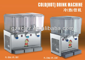 Two tank cold and hot drink machine beverage dispenser