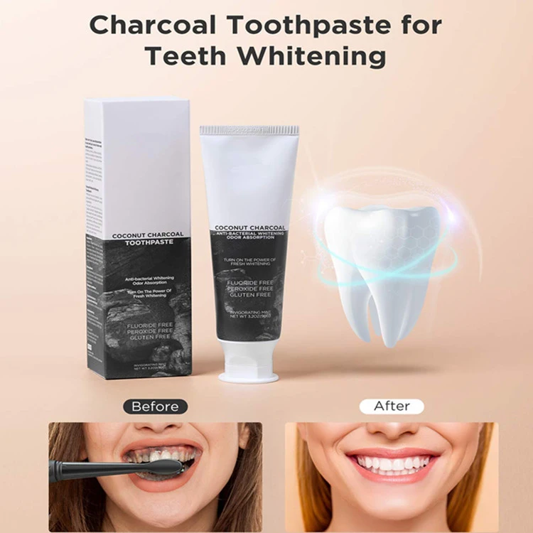 Professional Custom Coconut Oil Activated Charcoal Whitening Teeth Toothpaste