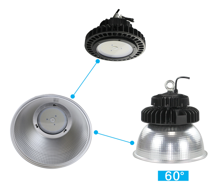 High efficiency industrial warehouse dimmable 100W UFO led high bay light with 5 years warranty