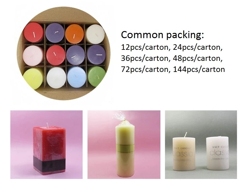 Mini Colorful Flat-Top Pillar Candle for Wedding Decoration