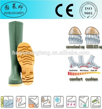 Poultry Business Green CE Safety Boots PVC Rain Gumboots