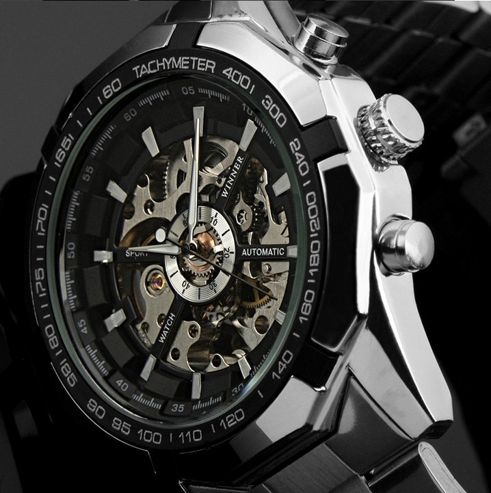 FORSINING 340 Customizable men mechanical wristwatch analog fashion steel forsining automatic mechanical watch