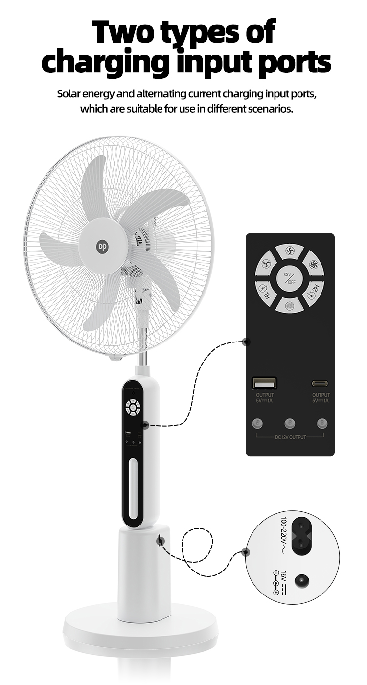 7-Remote Control 18'' 7000mAh Rechargeable AC DC Pedestal Stand Fan with Night Light DP-F506AL-detail 7-Remote Control 18'' 7000mAh Rechargeable AC DC Pedestal Stand Fan with Night Light DP-F506AL-detail