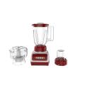 Stainless steel blender with glass jar