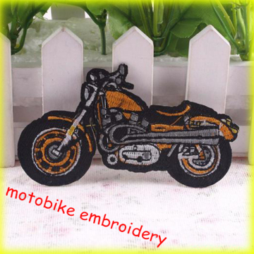 motobike creative flat embroidery patches/embroidery badges