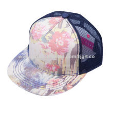 Floral snapback mesh cap