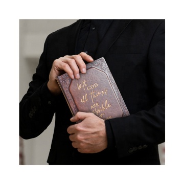 A5 PU Leather Hardcover Journal with Custom Printed Bible Verses