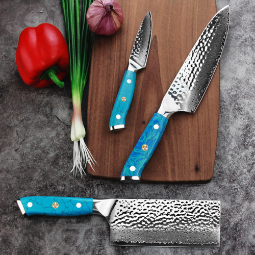 Couteau de cuisine en acier inoxydable damas japonais