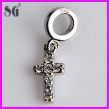 wholesale 925 sterling silver cross pendants CZ stones for neckalce charms pendant