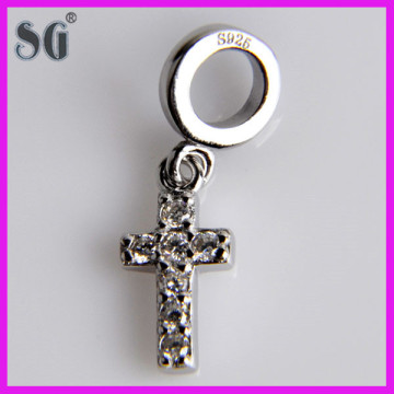 wholesale 925 sterling silver cross pendants CZ stones for neckalce charms pendant